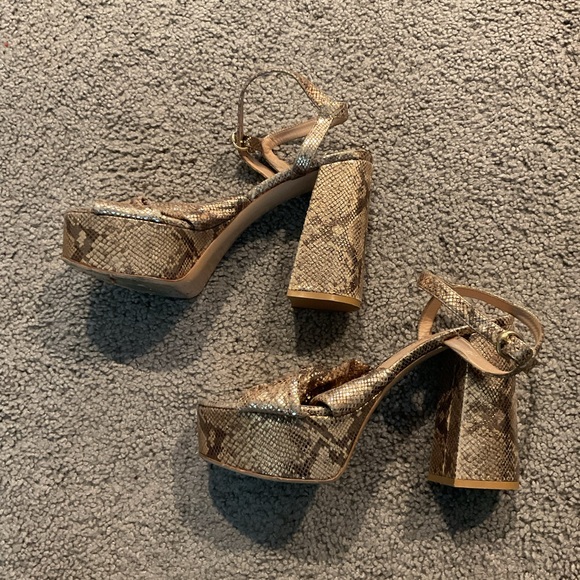 Gianvito Rossi Vintage Python Snakeskin leather platform heels shoes sz 39.5 - Picture 3 of 12
